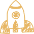 Hand-drawn illustration of a Rocket Ship.